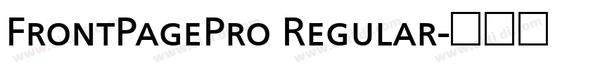 FrontPagePro Regular字体转换